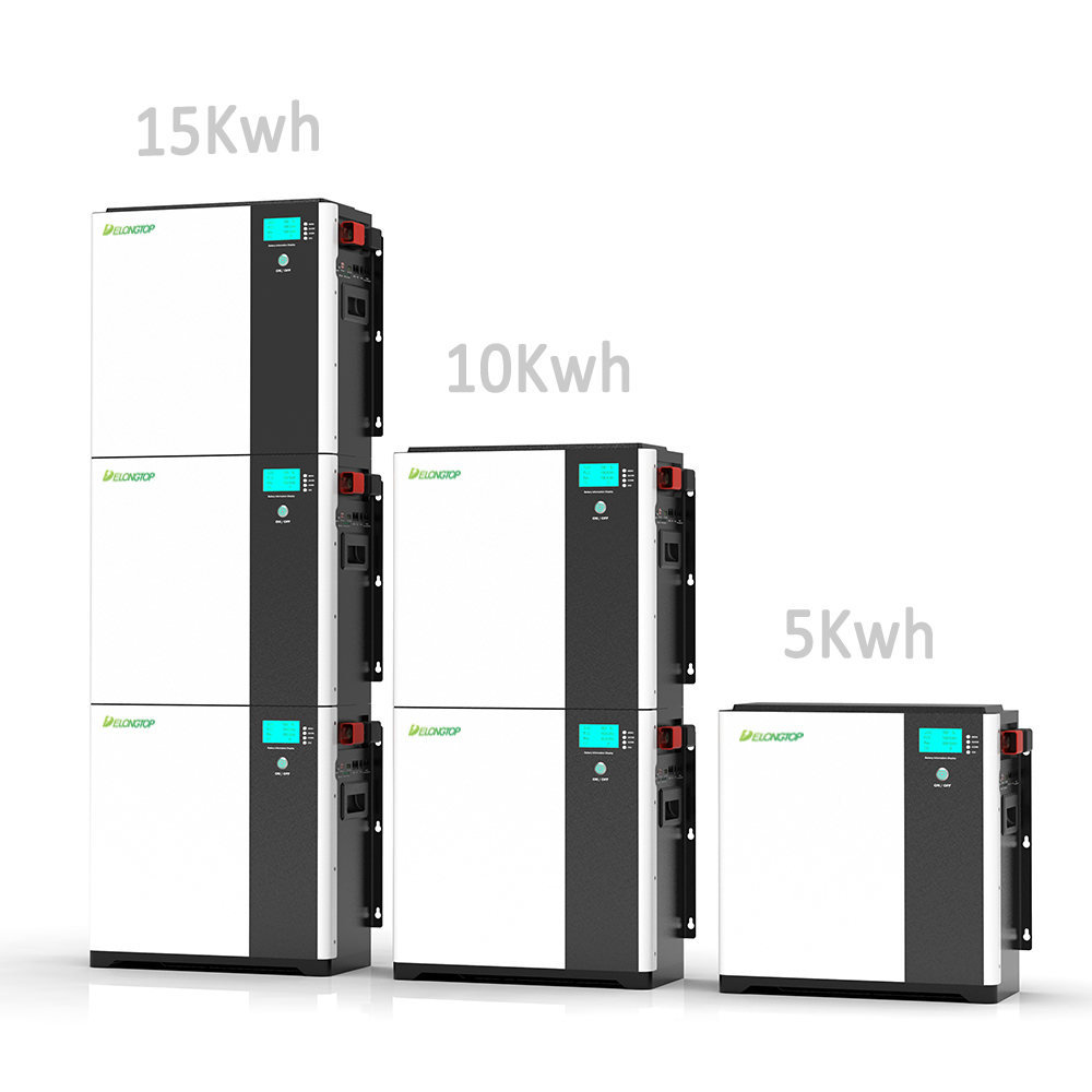 10Kwh (51.2V 100Ah x 2) Stapelbare modulaire zonne-energieopslagbatterij voor huishoudelijk gebruik